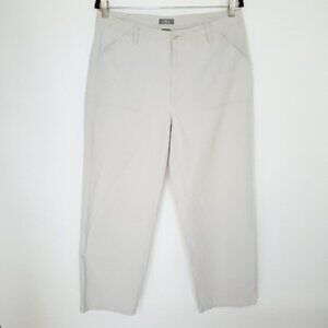 BASS Casual Pants Women's Size 12 Off White 100% Cotton Khakis Trousers Pockets